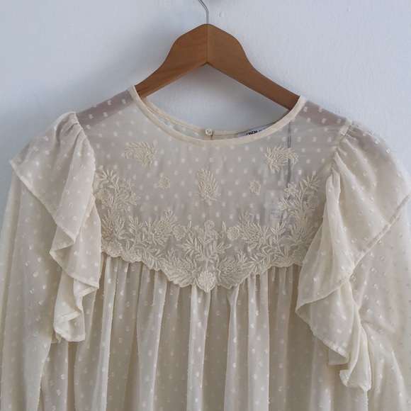 Zara lace blouse NWT (XS) - Picture 3 of 7